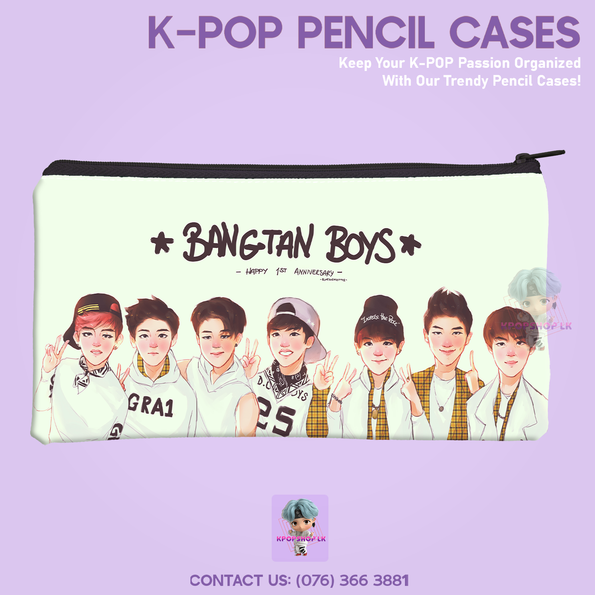 BTS Pencil Case Bangtan Boys Purse Wallet KPOP Pouch