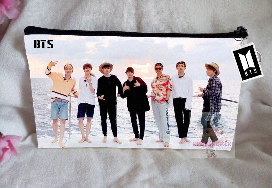 BT21 BTS Pencil Case Bangtan Boys Purse Wallet KPOP Pouch With FREE Key Tag