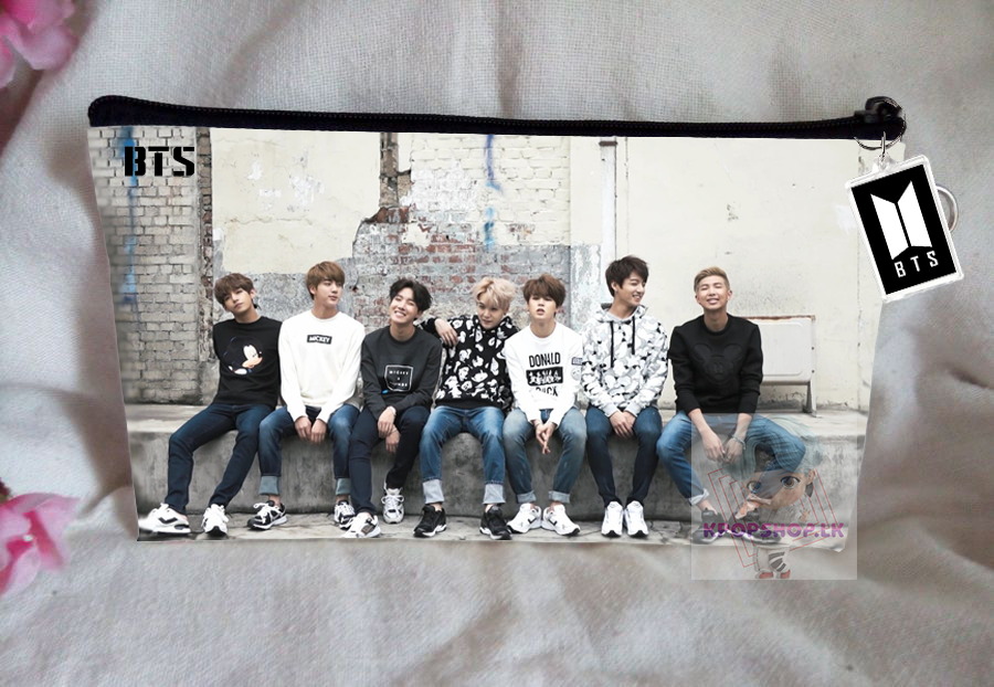 BT21 BTS Pencil Case Bangtan Boys Purse Wallet KPOP Pouch With FREE Key Tag