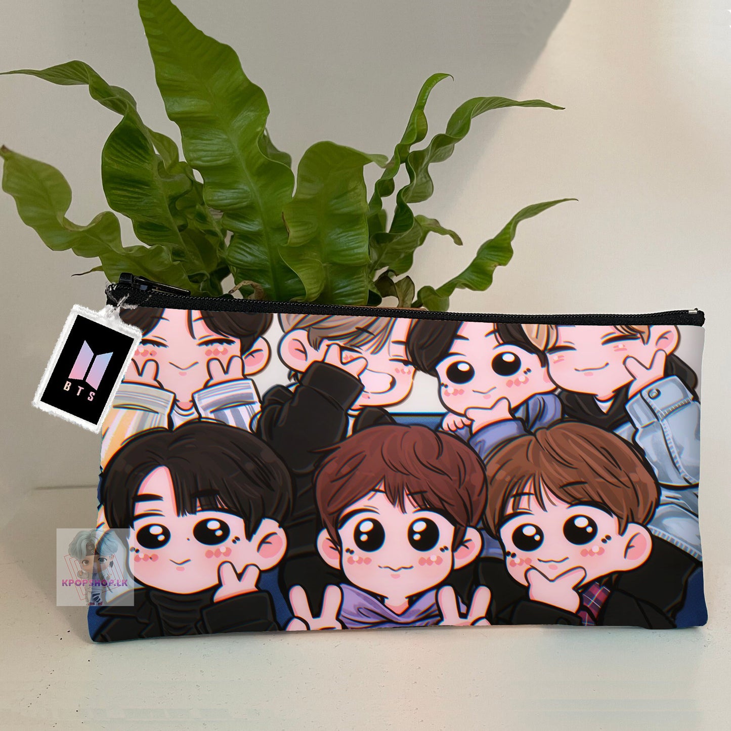 BT21 BTS Pencil Case Bangtan Boys Purse Wallet KPOP Pouch With FREE Key Tag