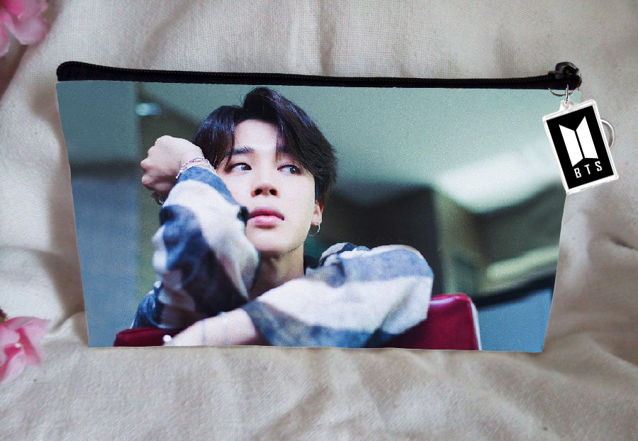 BT21 BTS Pencil Case Jimin Bangtan Boys Purse Wallet KPOP Pouch With FREE Key Tag