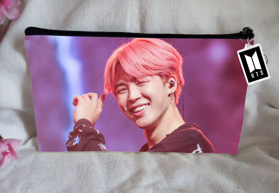 BT21 BTS Pencil Case Jimin Bangtan Boys Purse Wallet KPOP Pouch With FREE Key Tag