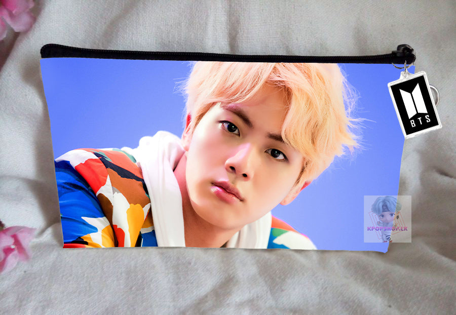 BT21 BTS Pencil Case Jin Bangtan Boys Purse Wallet KPOP Pouch With FREE Key Tag