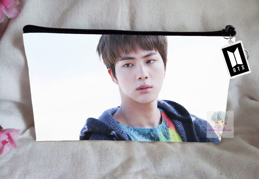 BT21 BTS Pencil Case Jin Bangtan Boys Purse Wallet KPOP Pouch With FREE Key Tag