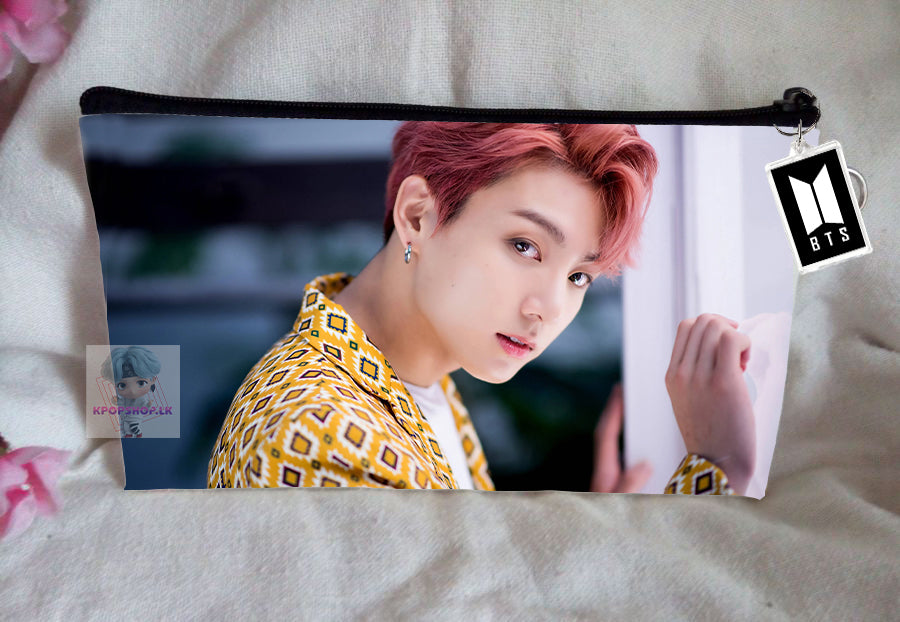 BT21 BTS Pencil Case Jungkook JK Bangtan Boys Purse Wallet KPOP Pouch With FREE Key Tag
