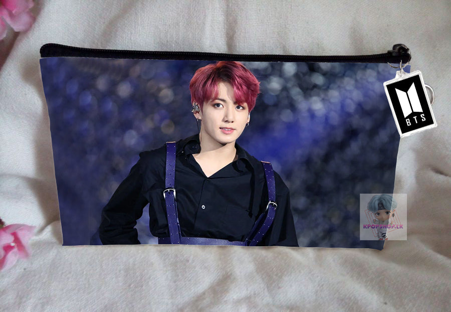 BT21 BTS Pencil Case Jungkook JK Bangtan Boys Purse Wallet KPOP Pouch With FREE Key Tag