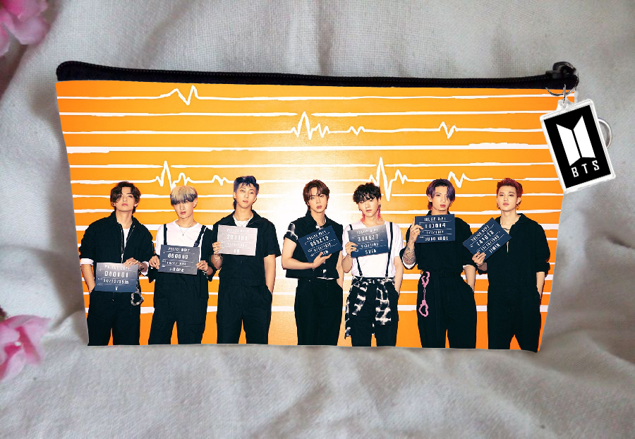 BT21 BTS Pencil Case Bangtan Boys Purse Wallet KPOP Pouch With FREE Key Tag