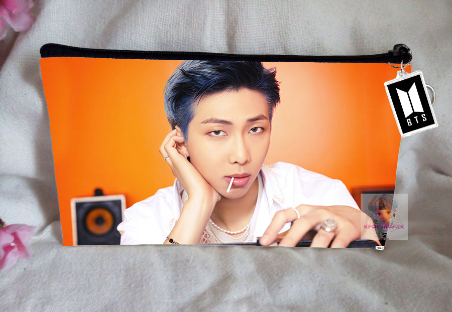 BT21 BTS Pencil Case RM Bangtan Boys Purse Wallet KPOP Pouch With FREE Key Tag