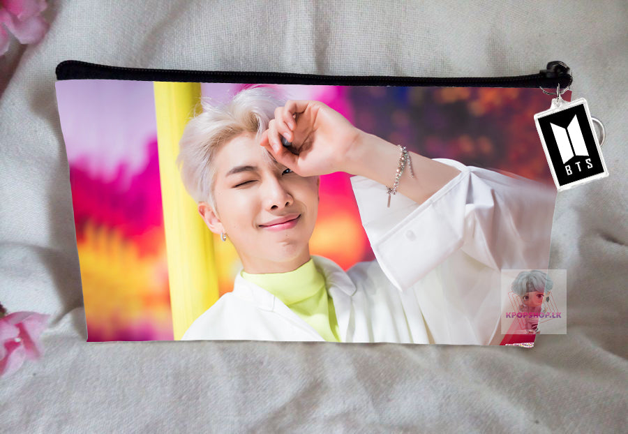 BT21 BTS Pencil Case RM Bangtan Boys Purse Wallet KPOP Pouch With FREE Key Tag