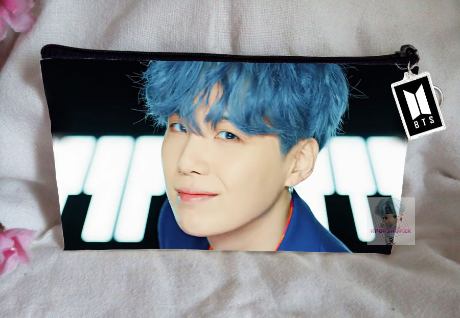 BT21 BTS Pencil Case SUGA Bangtan Boys Purse Wallet KPOP Pouch With FREE Key Tag