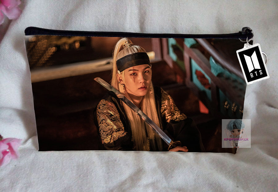 BT21 BTS Pencil Case SUGA Bangtan Boys Purse Wallet KPOP Pouch With FREE Key Tag