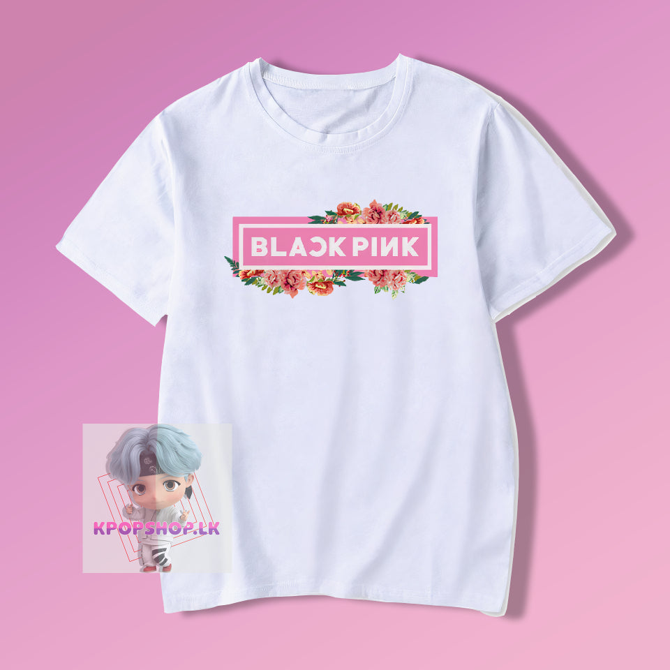 KPOP Blackpink Floral Logo T-shirt