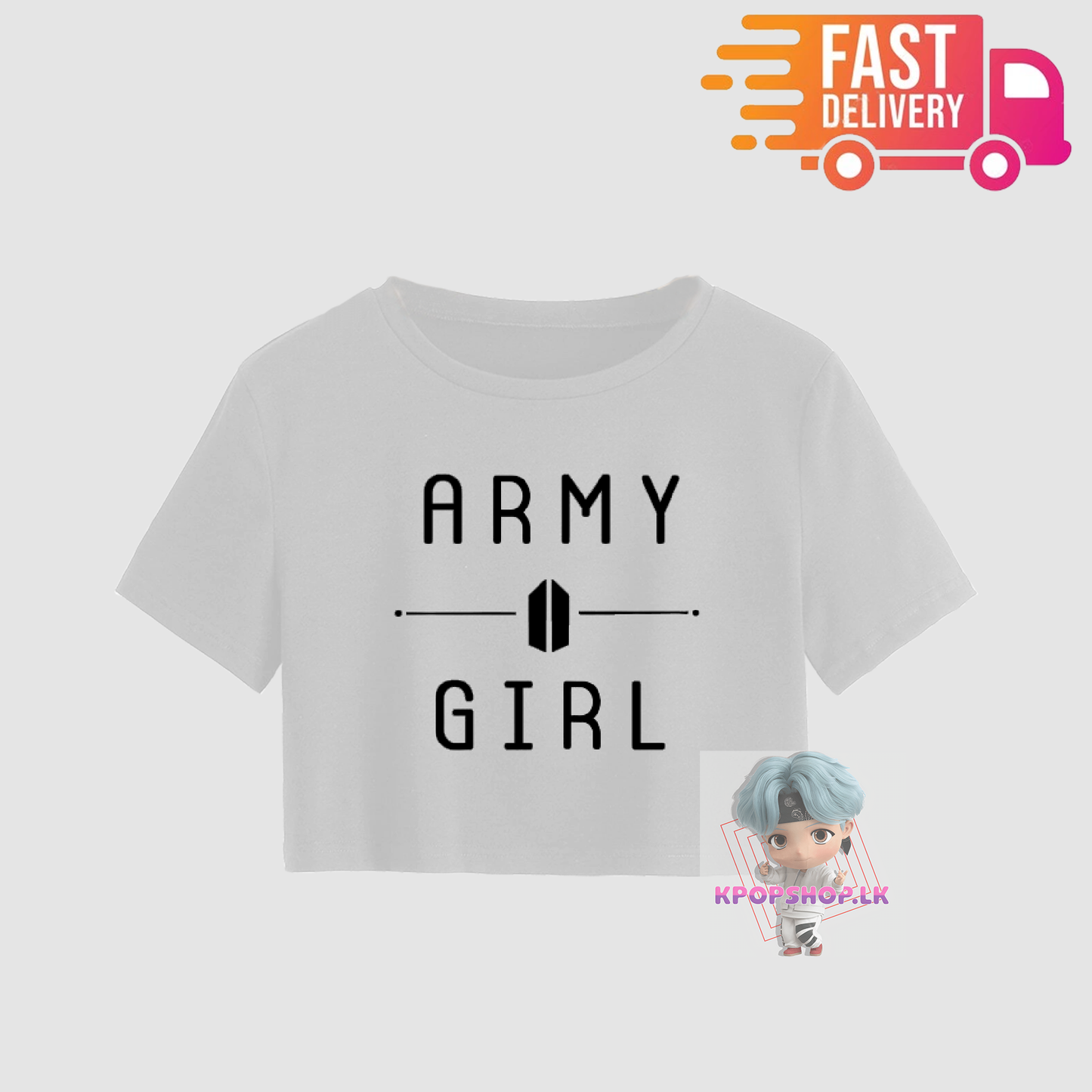 BTS Army Girl Crop Top Short KPOP T-shirt