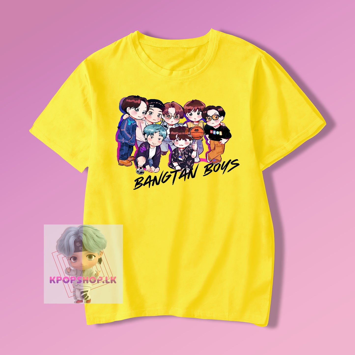 BTS Bangtan Boys Cartoon KPOP T-shirt
