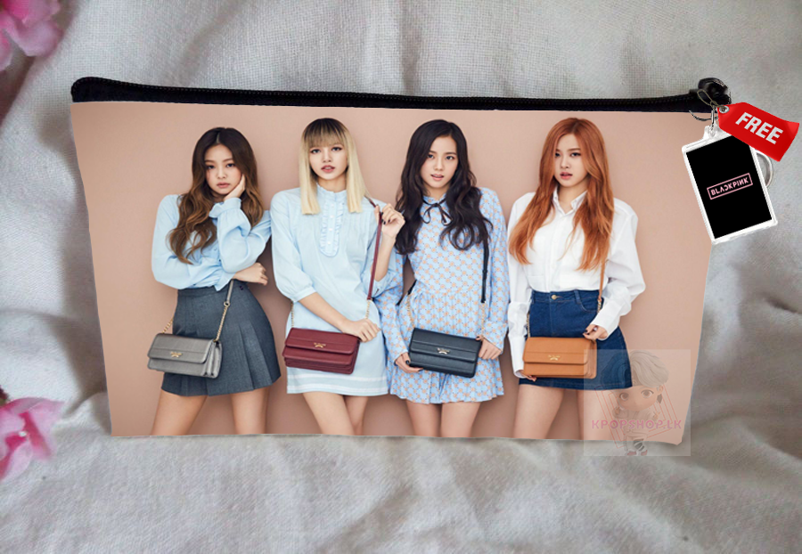 Blackpink Pencil Case Bangtan Boys Purse Wallet KPOP Pouch With FREE Key Tag