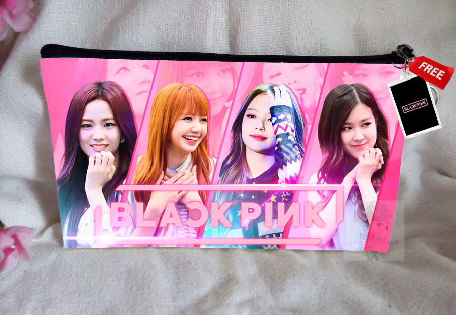 Blackpink Pencil Case Bangtan Boys Purse Wallet KPOP Pouch With FREE Key Tag