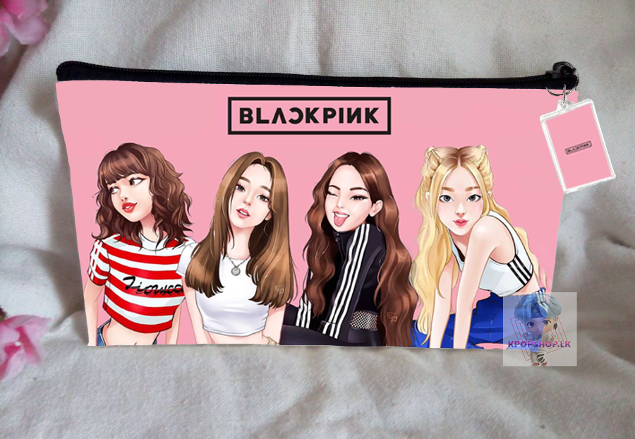 Blackpink Pencil Case Bangtan Boys Purse Wallet KPOP Pouch With FREE Key Tag