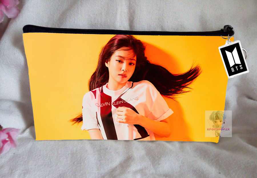 Blackpink Jennie Pencil Case Bangtan Boys Purse Wallet KPOP Pouch With FREE Key Tag