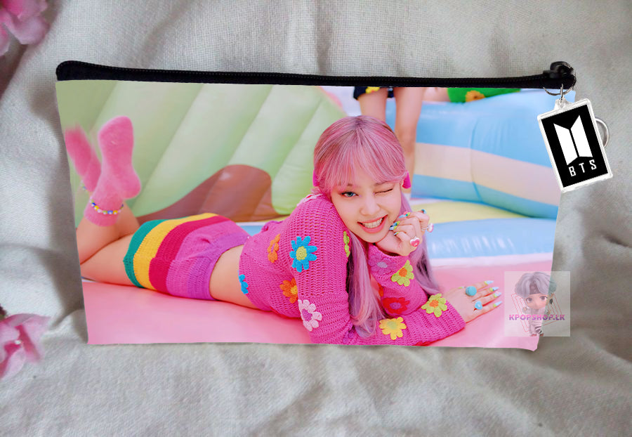 Blackpink Jennie Pencil Case Bangtan Boys Purse Wallet KPOP Pouch With FREE Key Tag