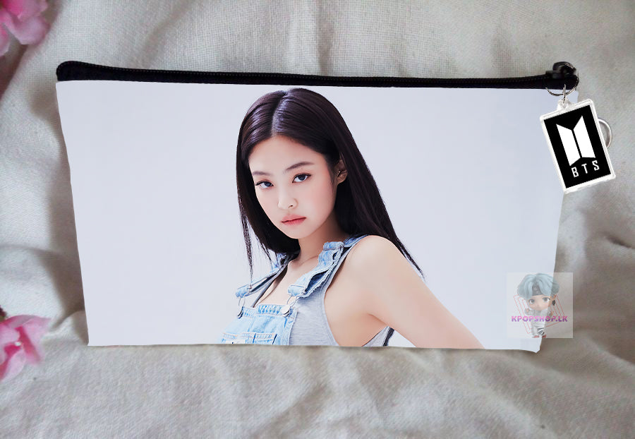 Blackpink Jennie Pencil Case Bangtan Boys Purse Wallet KPOP Pouch With FREE Key Tag