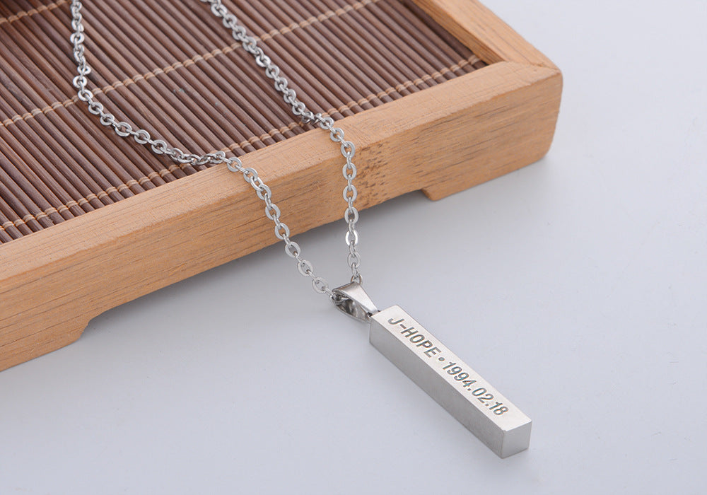 BTS Bangtan Boys Titanium Steel Pendant Necklace