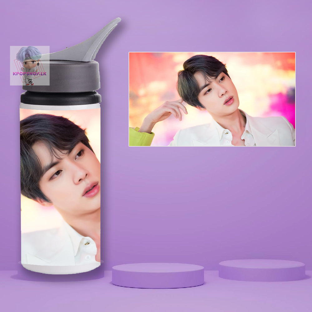 BTS JIN Stainless Steel KPOP Water Bottle With Straw