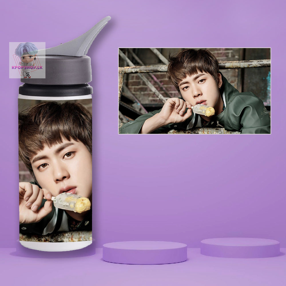 BTS JIN Stainless Steel KPOP Water Bottle With Straw