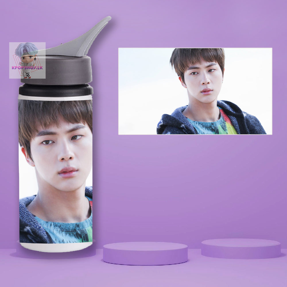 BTS JIN Stainless Steel KPOP Water Bottle With Straw