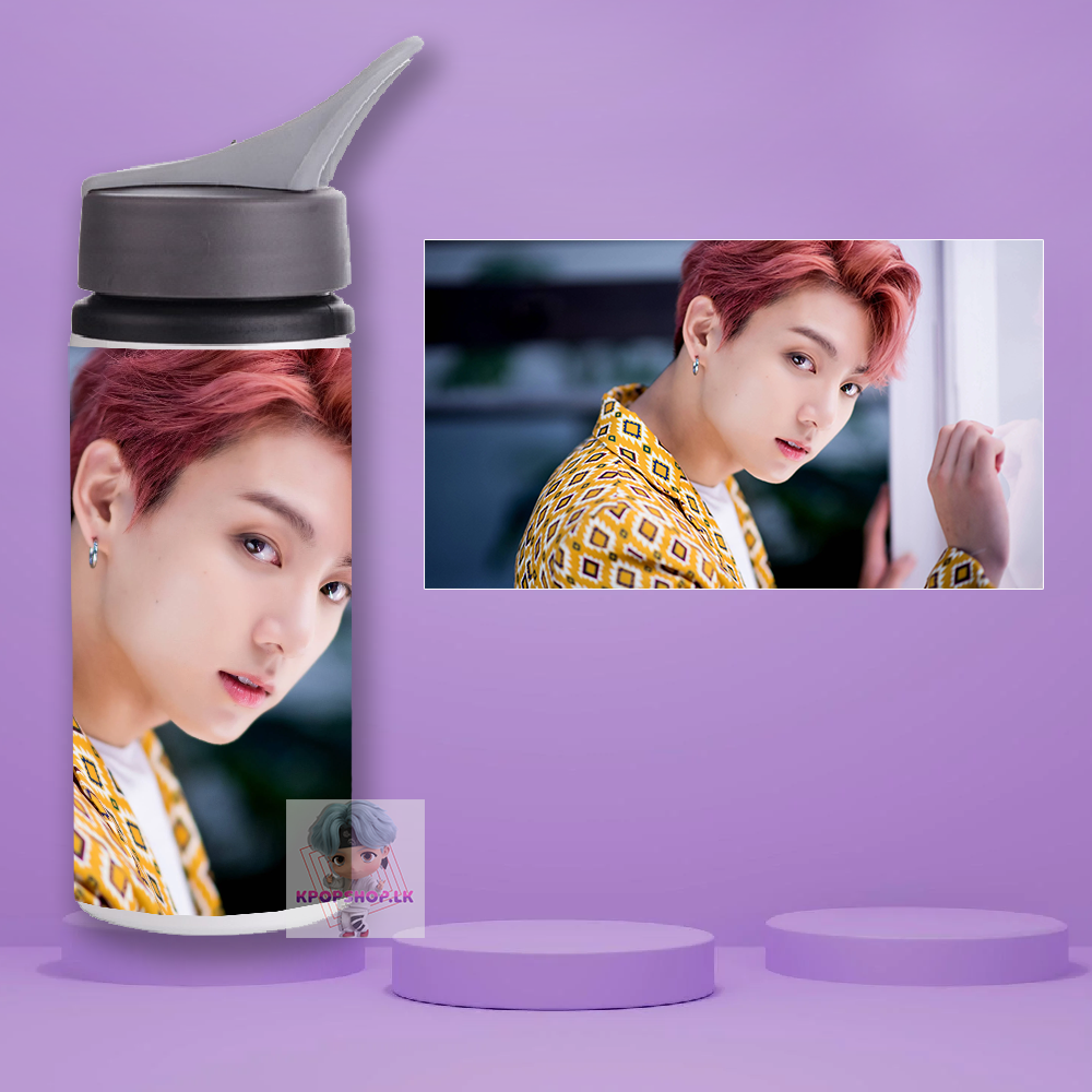 BTS JIN Stainless Steel KPOP Water Bottle With Straw