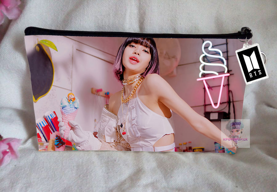 Blackpink Lisa Pencil Case Bangtan Boys Purse Wallet KPOP Pouch With FREE Key Tag