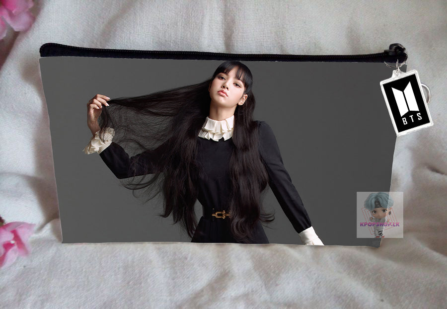 Blackpink Lisa Pencil Case Bangtan Boys Purse Wallet KPOP Pouch With FREE Key Tag