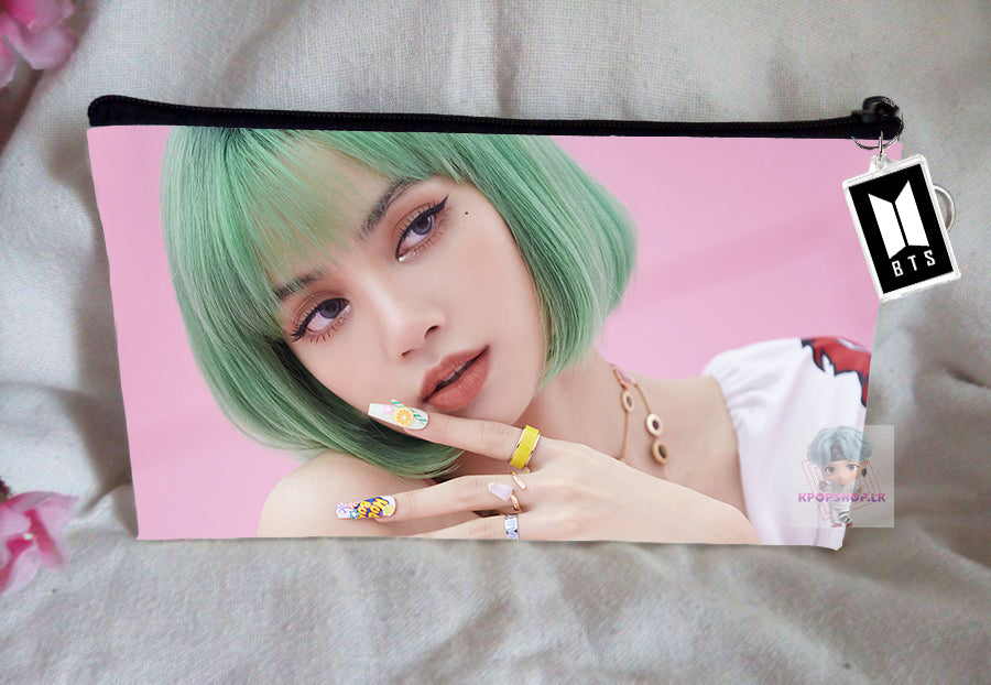 Blackpink Lisa Pencil Case Bangtan Boys Purse Wallet KPOP Pouch With FREE Key Tag