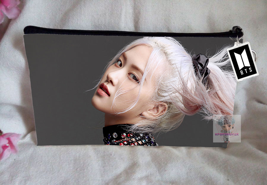 Blackpink Rose Pencil Case Bangtan Boys Purse Wallet KPOP Pouch With FREE Key Tag