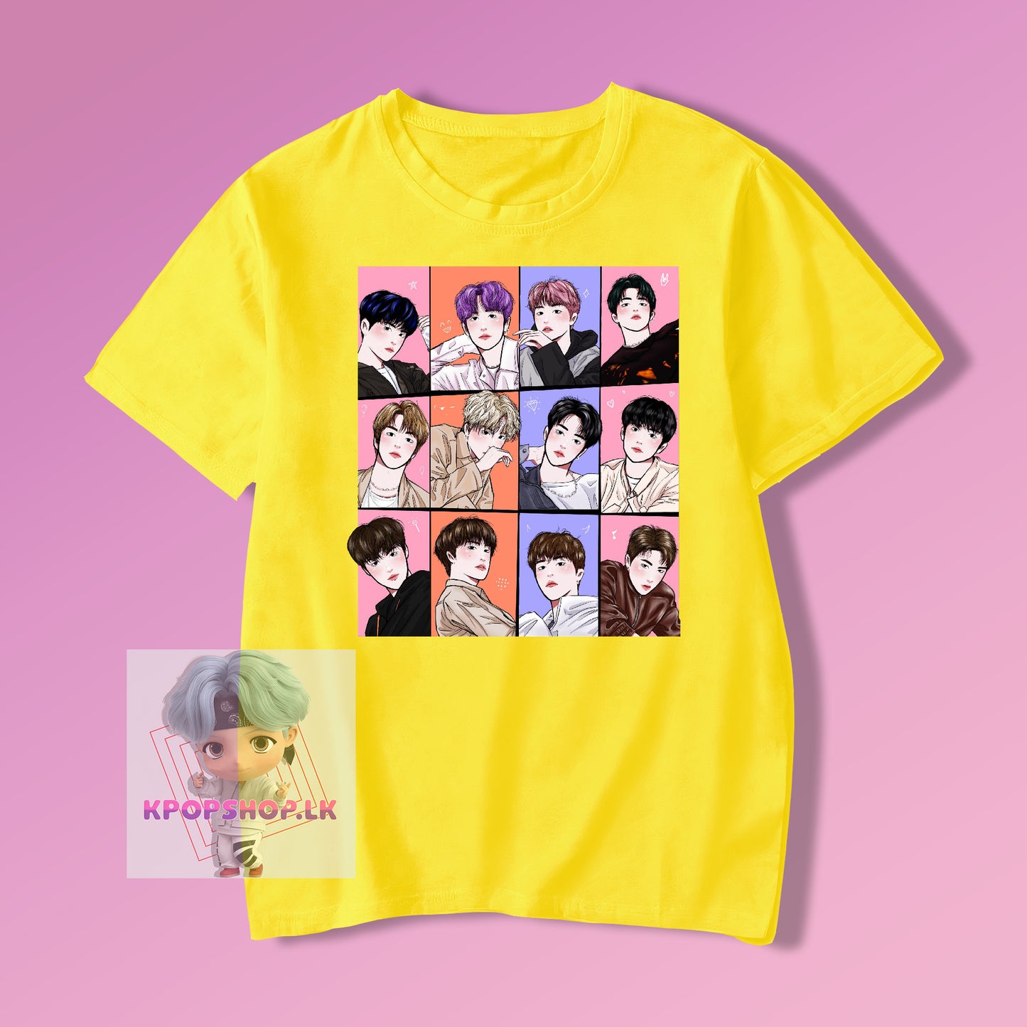Treasure Truz Cartoon Characters KPOP T-shirt