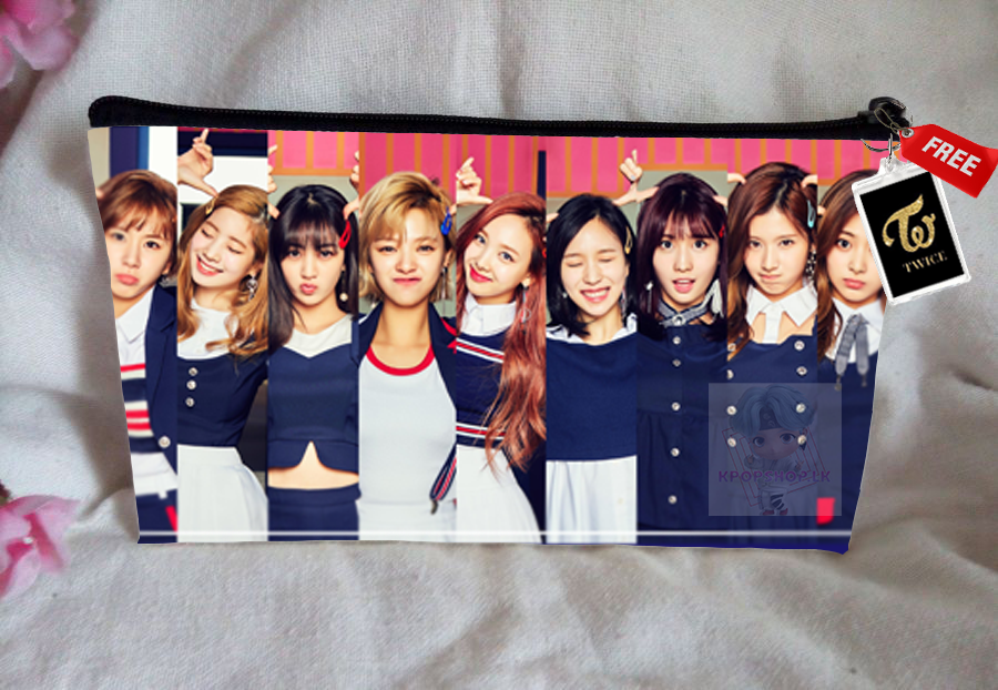 Twice Pencil Case Bangtan Boys Purse Wallet KPOP Pouch With FREE Key Tag