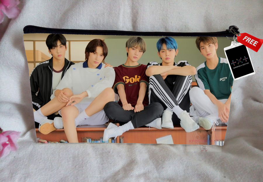 TxT Pencil Case Bangtan Boys Purse Wallet KPOP Pouch With FREE Key Tag