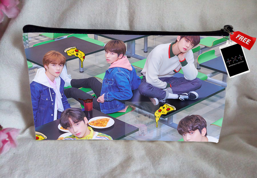 TxT Pencil Case Bangtan Boys Purse Wallet KPOP Pouch With FREE Key Tag