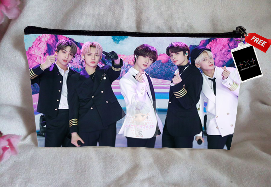TxT Pencil Case Bangtan Boys Purse Wallet KPOP Pouch With FREE Key Tag