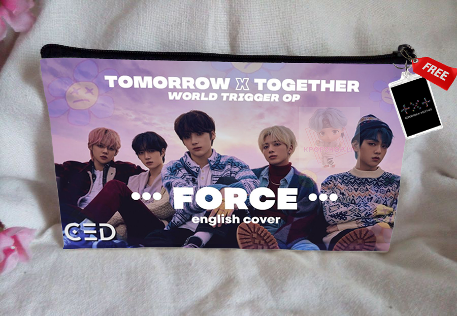 TxT Pencil Case Bangtan Boys Purse Wallet KPOP Pouch With FREE Key Tag