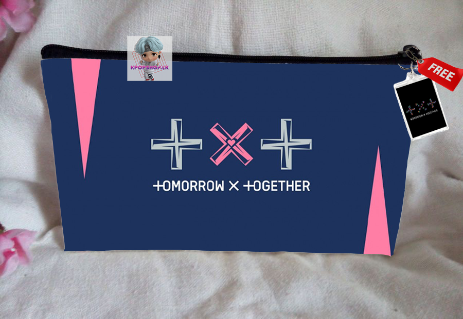 TxT Pencil Case Bangtan Boys Purse Wallet KPOP Pouch With FREE Key Tag