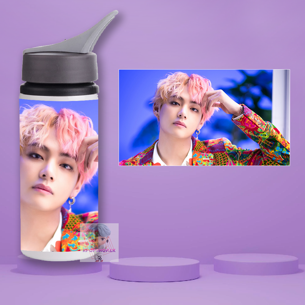 BTS KIM TAEHYUNG V Stainless Steel KPOP Water Bottle With Straw