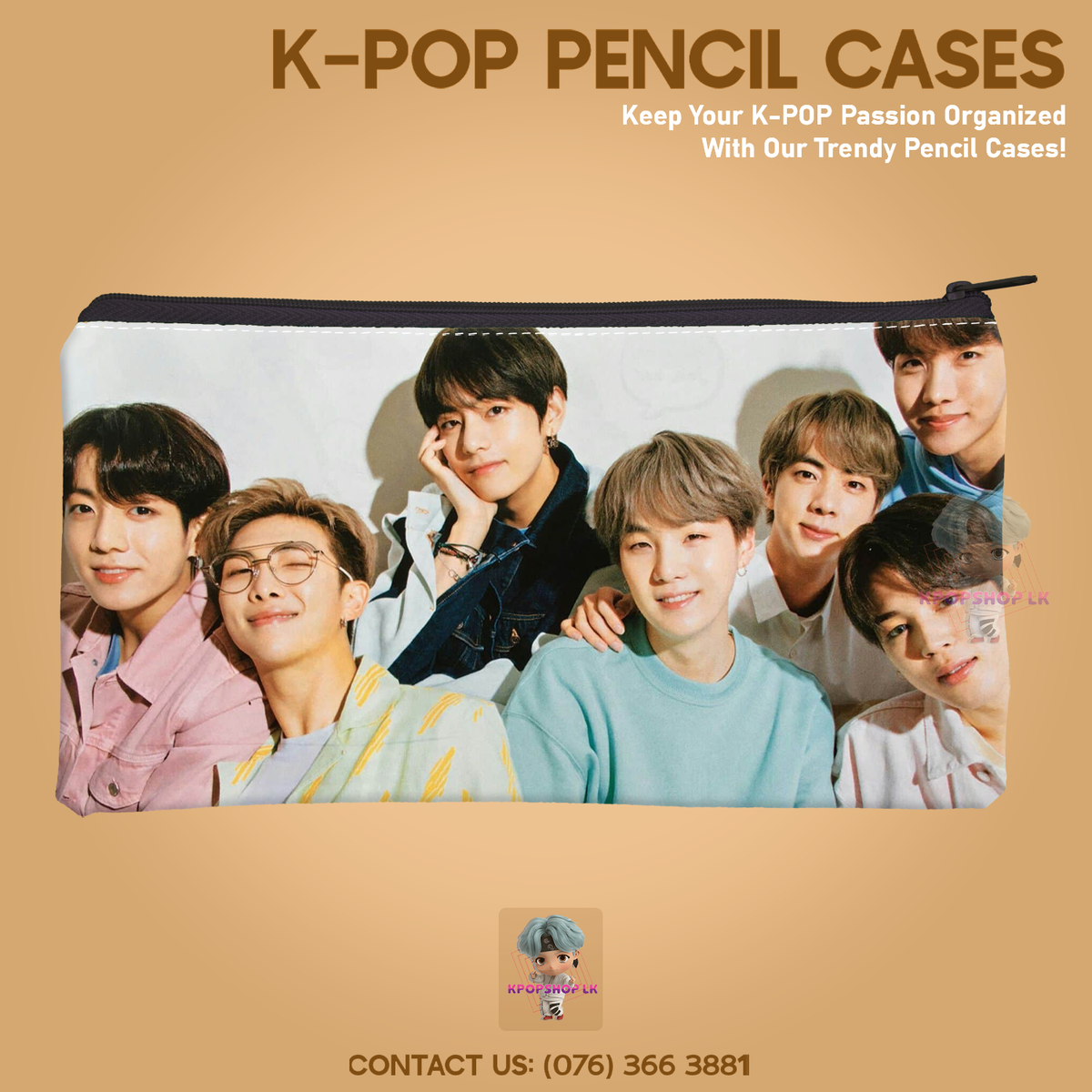 BTS Pencil Case Bangtan Boys Purse Wallet KPOP Pouch