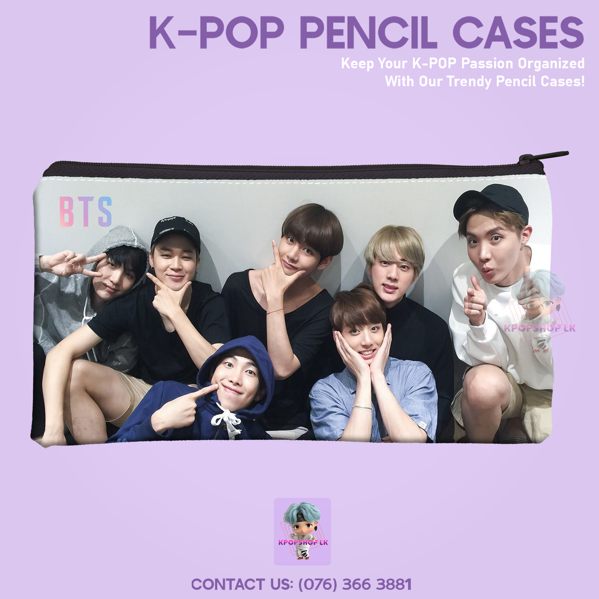 BTS Pencil Case Bangtan Boys Purse Wallet KPOP Pouch