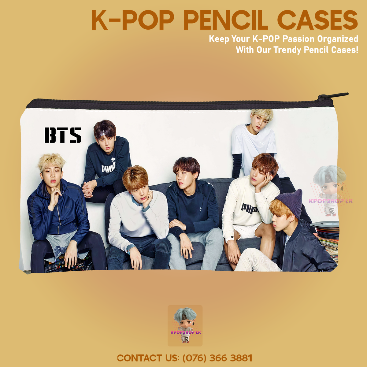 BTS Pencil Case Bangtan Boys Purse Wallet KPOP Pouch