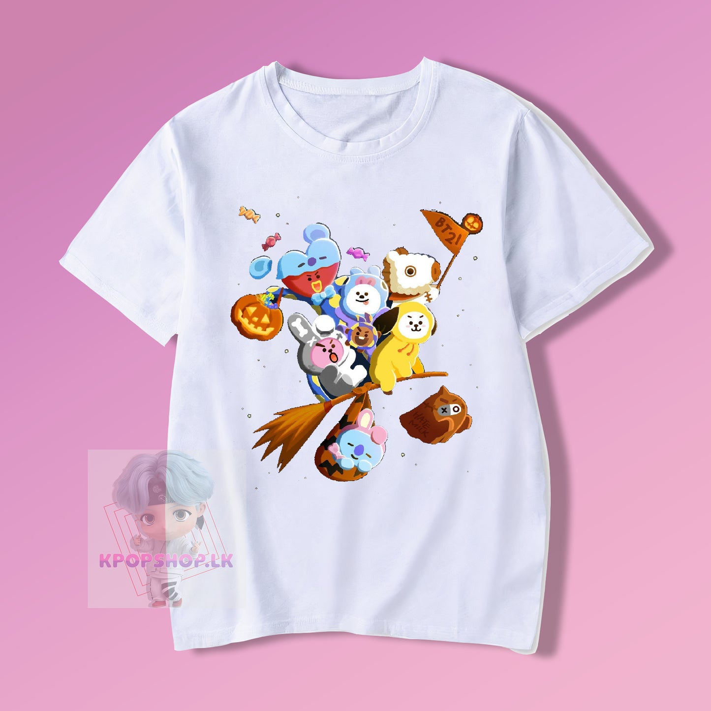 BTS KPOP Bangtan Boys BT21 Halloween T-shirt