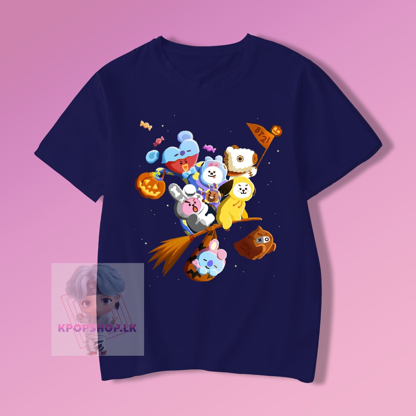 BTS KPOP Bangtan Boys BT21 Halloween T-shirt