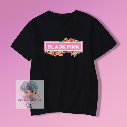 KPOP Blackpink Floral Logo T-shirt