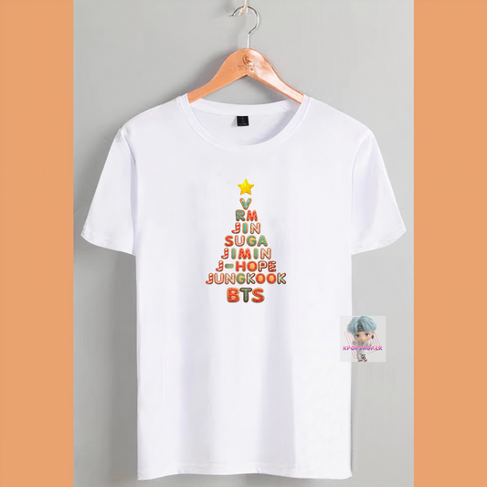 BTS KPOP Bangtan Boys XMAS Tree T-shirt