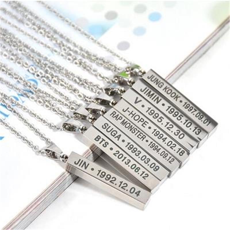 BTS Bangtan Boys Titanium Steel Pendant Necklace