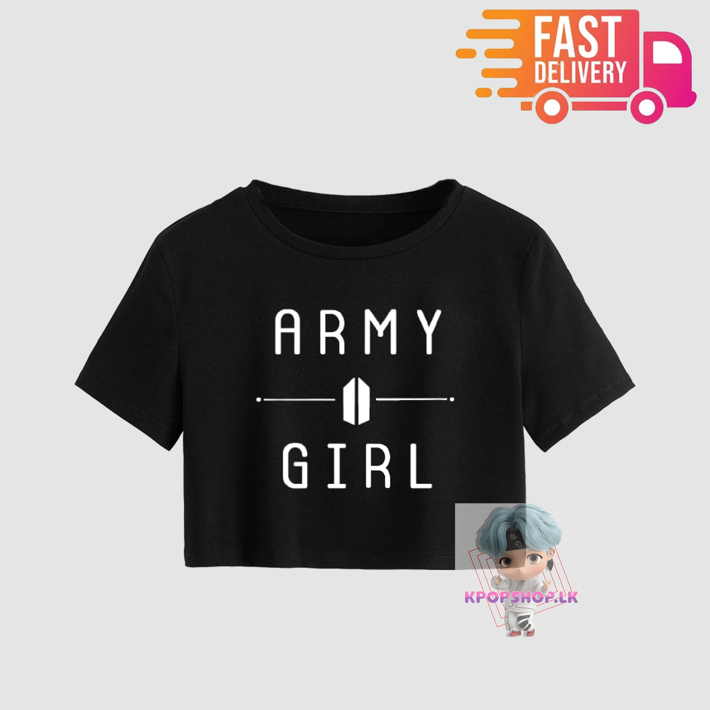 BTS Army Girl Crop Top Short KPOP T-shirt